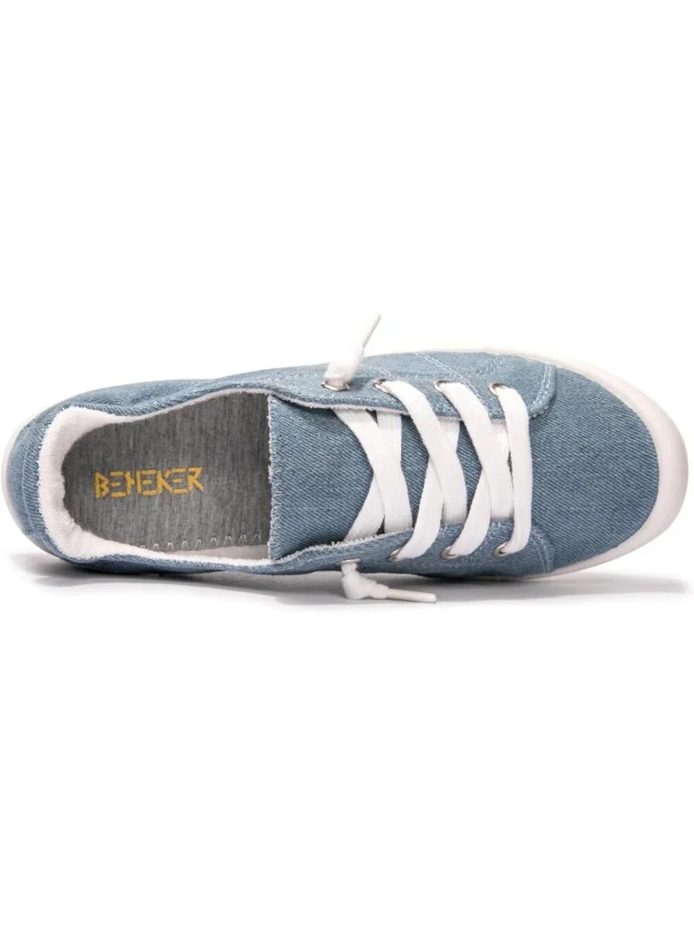 Womens Blue Canvas Slipon Canvas Sneaker Low Top Walking Shoes Fashion Sneakers